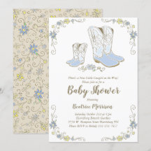 Cowboy Baby Shower Land Western Blue Boy