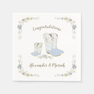Cowboy Baby Shower Land Western Blue Boy Pappersservett
