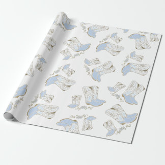 Cowboy Baby Shower Land Western Blue Boy Presentpapper