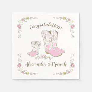 Cowboy Baby Shower Land Westernare Blue Boy Pappersservett