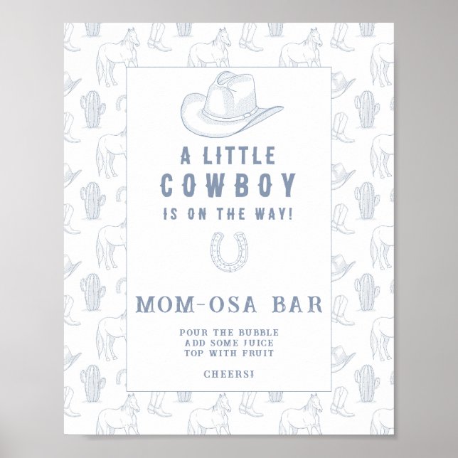 Cowboy baby shower Mamosa bar Poster (Framsidan)