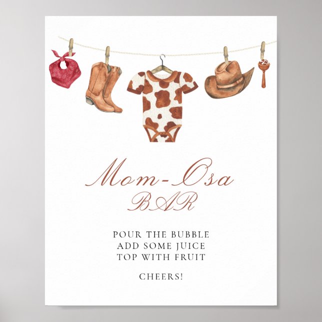 Cowboy baby shower - Mimosa bar Poster (Framsidan)