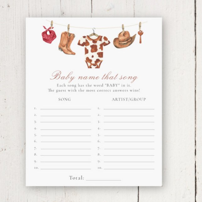 Cowboy baby shower - Name that song game (Skapare uppladdad)