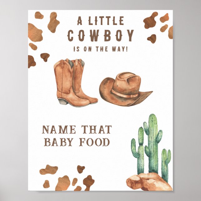 Cowboy baby shower Namnge den bebisfödan Poster (Framsidan)