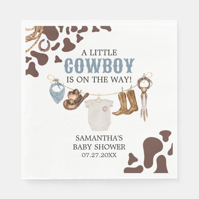 Cowboy Baby Shower Pappersservett (Framsidan)