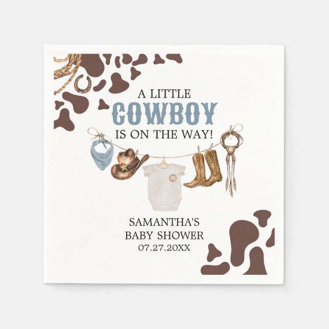 Cowboy Baby Shower Pappersservett (Framsidan)