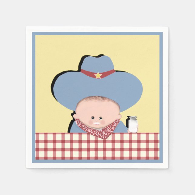 Cowboy Baby Shower Pappersservett (Framsidan)