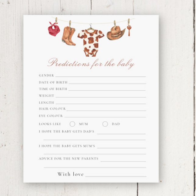 Cowboy baby shower - predictions and advice baby (Skapare uppladdad)