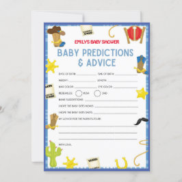 Cowboy Baby Shower-spel - redigerbart Namn, 5 x 7 Inbjudningar
