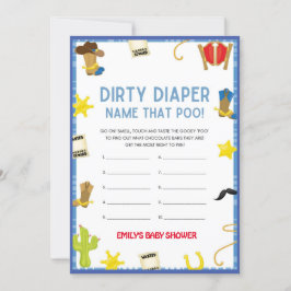 Cowboy Baby Shower-spel - redigerbart Namn, 5 x 7 Inbjudningar