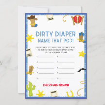 Cowboy Baby Shower-spel - redigerbart Namn, 5 x 7 