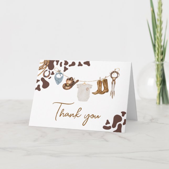 Cowboy Baby Shower Tack Kort (Framsida)