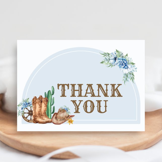 Cowboy Baby Shower Tack Kort (A Little Cowboy Baby Shower Thank You Card)