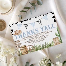 Cowboy Baby Shower Thank You Card Tilläggskort
