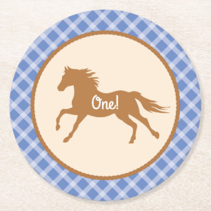 Cowboy Baby Shower Underlägg Papper Rund