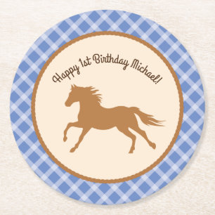 Cowboy Baby Shower Underlägg Papper Rund