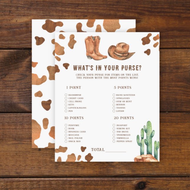 Cowboy Baby Shower - Vad är det i din handväska? (Skapare uppladdad)
