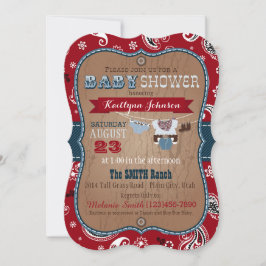 Cowboy Bandanna Jumper Baby Shower Inbjudningar