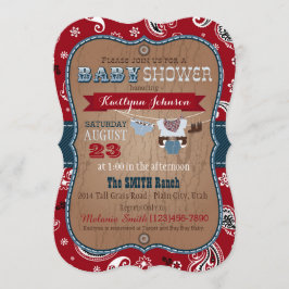 Cowboy Bandanna Jumper Baby Shower Inbjudningar