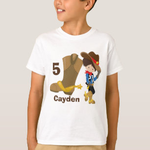 Cowboy Barns födelsedag Party Monogram Little Boy T Shirt