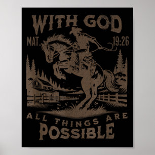 Cowboy Bibel Skriftställe Western Jesus För Män Poster