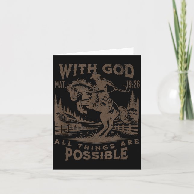 Cowboy Bibel Skriftvers Västern Jesus För Män Kort (Framsida)
