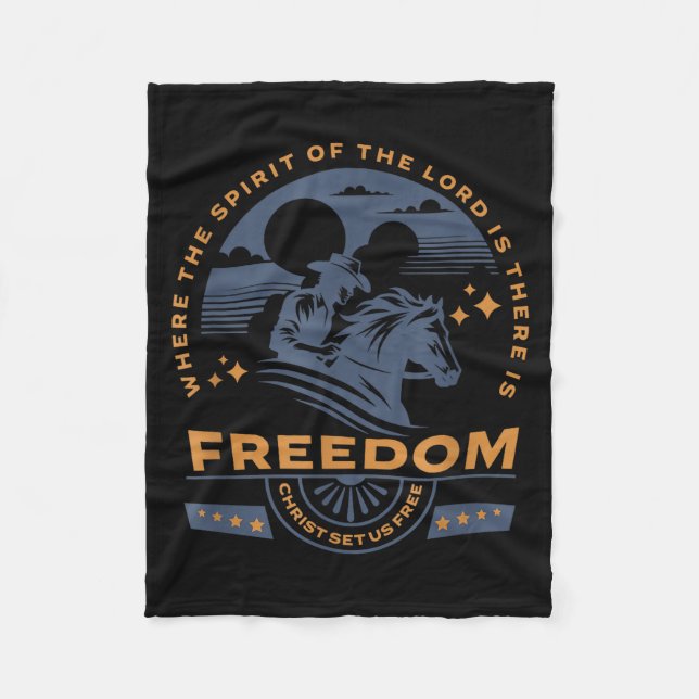 Cowboy Bible Scripture Verse Western Jesus For Men Fleecefilt (Framsidan)