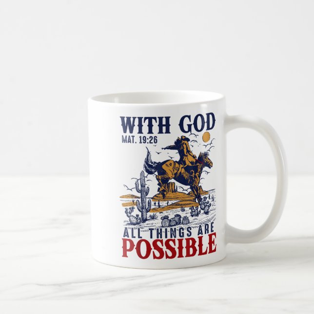 Cowboy Bible Scripture Verse Western Jesus For Men Kaffemugg (Höger)