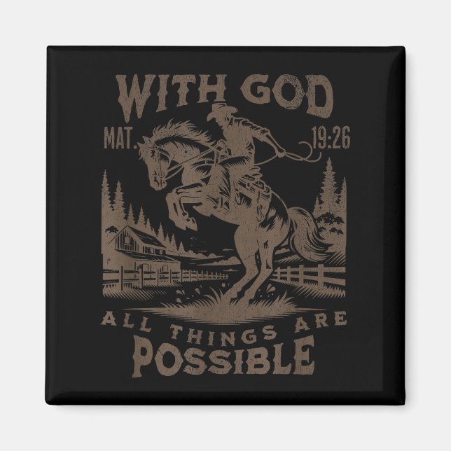 Cowboy Bible Scripture Verse Western Jesus For Men Magnet (Framsidan)