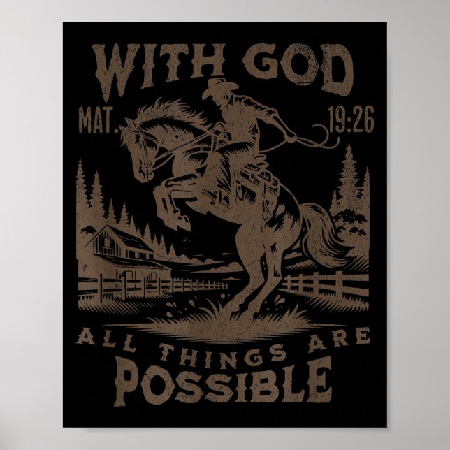 Cowboy Bible Scripture Verse Western Jesus For Men Poster (Framsidan)