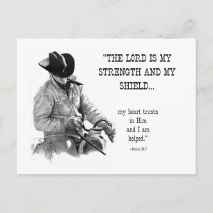 COWBOY: BIBLE: STRENTGH, SHIELD: PENCIL REALISM VYKORT