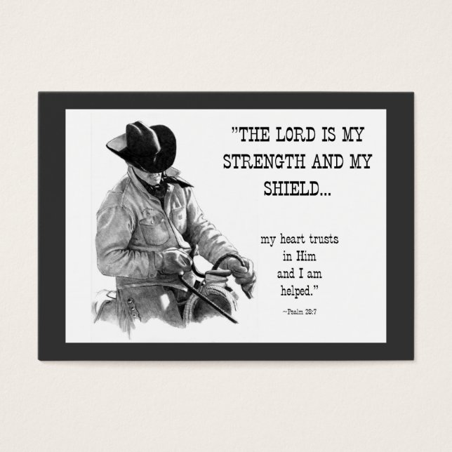 COWBOY, BIBLE TEXT: PENCIL: ACEO STORLEK VISITKORT (Framsidan)
