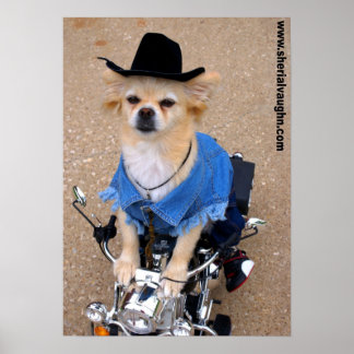 Cowboy Biker Hund Poster