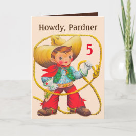 Cowboy Birthday Add Age and Namn Anpassningsbar Kort