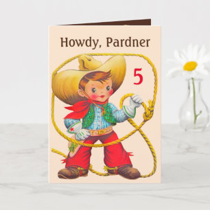 Cowboy Birthday Add Age and Namn Anpassningsbar Kort