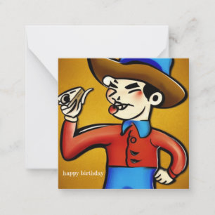Cowboy Birthday Anteckningskort