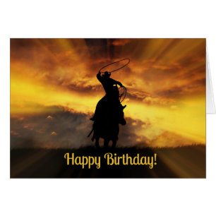 Cowboy Birthday Card Hälsningskort