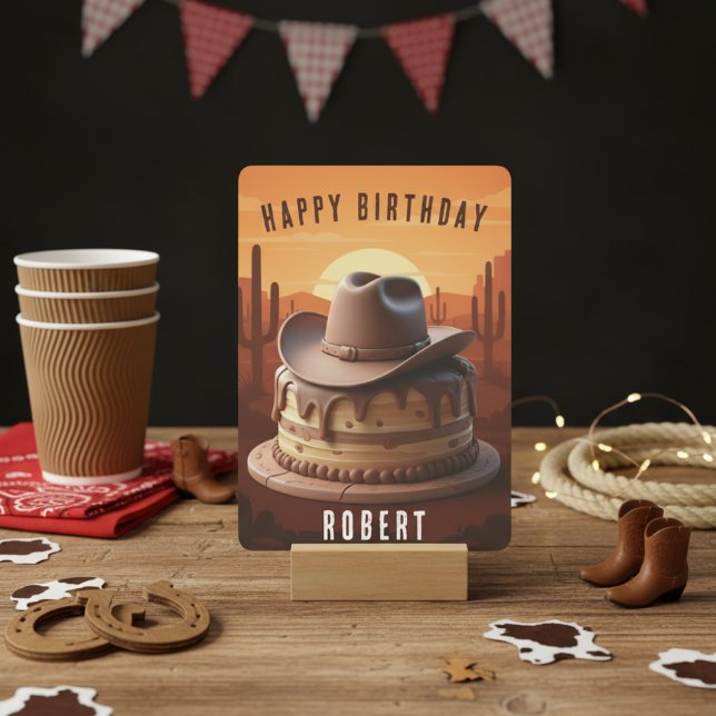 Cowboy Birthday Card Julkort (Skapare uppladdad)