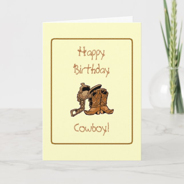 Cowboy Birthday Card Kort (Framsida)