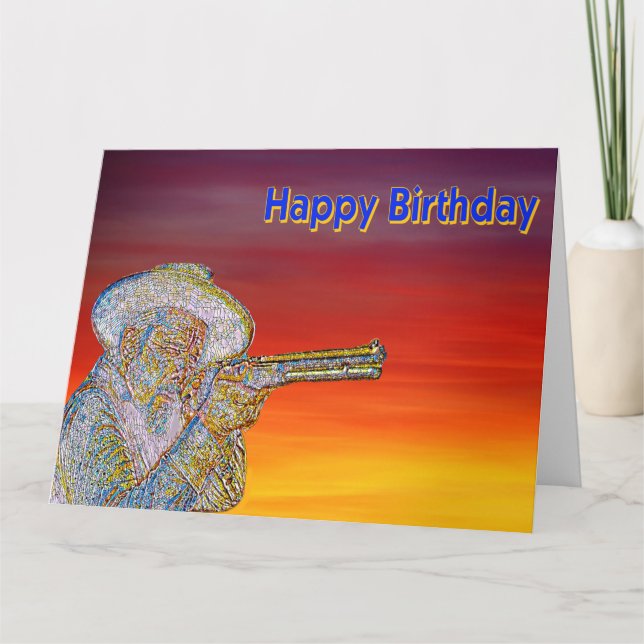 Cowboy Birthday Card Kort (Framsida)