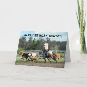 Cowboy Birthday Card Kort