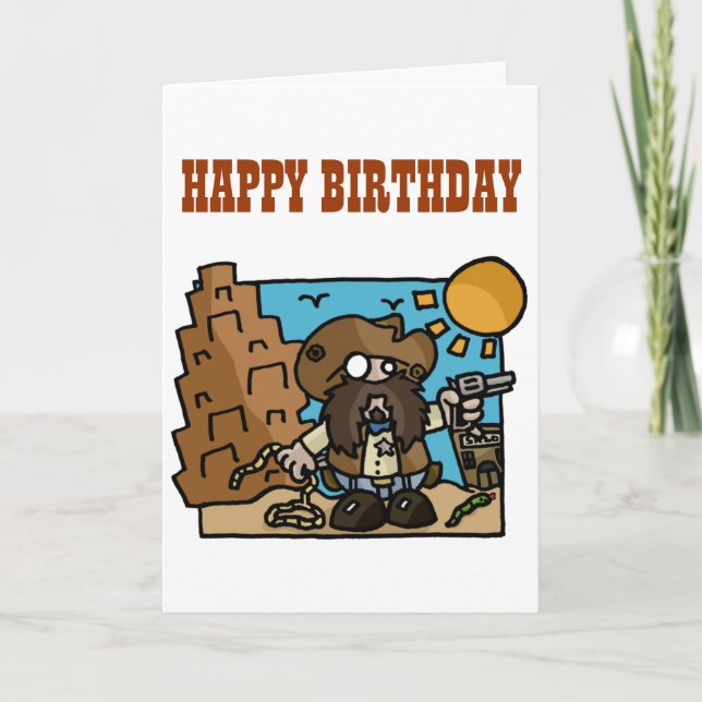 Cowboy Birthday Card Kort (Framsida)