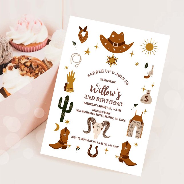Cowboy Birthday Party Invitation Inbjudningar (Skapare uppladdad)