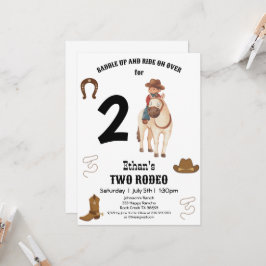 CowBoy Birthday Rodeo Party Inbjudningar