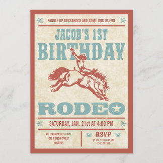 Cowboy Birthday Rodeo Party-inbjudningar Inbjudningar