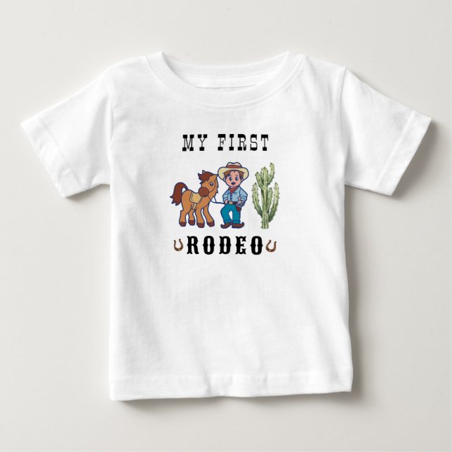 Cowboy Birthday Rodeo Party T Shirt (Framsida)