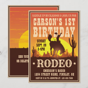 Cowboy Birthday Rodeo Poster Party, vilken ålder s Inbjudningar