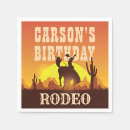 Cowboy Birthday Rodeo, Vilda western, Grattis på f Pappersservett