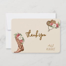 COWBOY BLOMSTER BRÖLLopsfest INVITATION Tack Kort