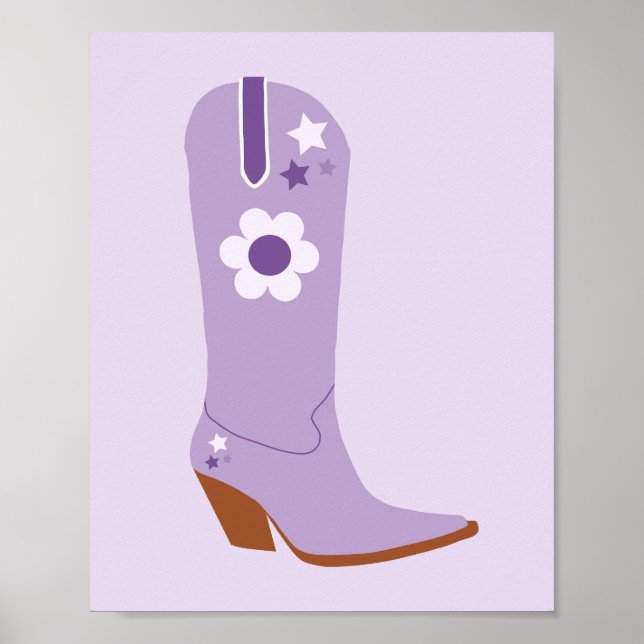 Cowboy Boot 03 Lila Poster (Framsidan)